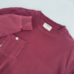 Linksoul M Burgundy Long Sleeve Crew Sweatshirt w/ Chest Pocket –‎ Tempus Fugit